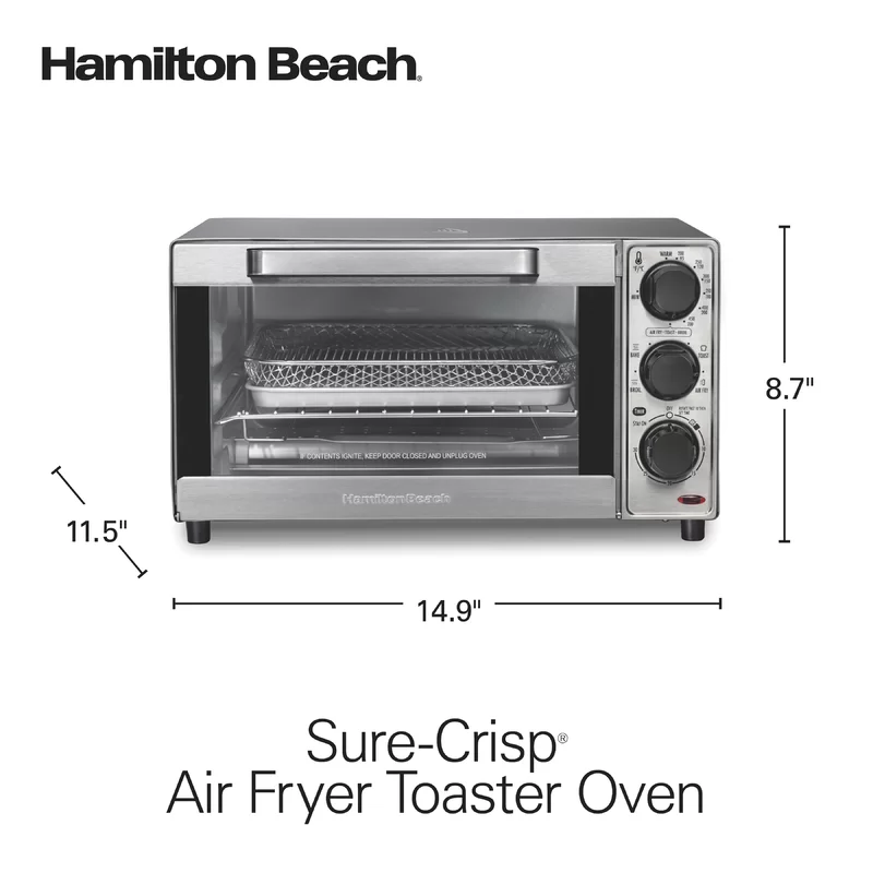 Hamilton+Beach®+Sure-Crisp+Toaster+Oven+Air+Fryer+Combo,+Fits+9_+Pizza,+4+Slice+Capacity,+Powerful+Circulation,+Auto+Shutoff,+Stainless+Steel+Exterior (3)